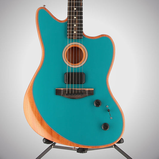 Fender American Acoustasonic Jazzmaster, Ocean Turquoise, Ebony Fingerboard (O10) (3213A)